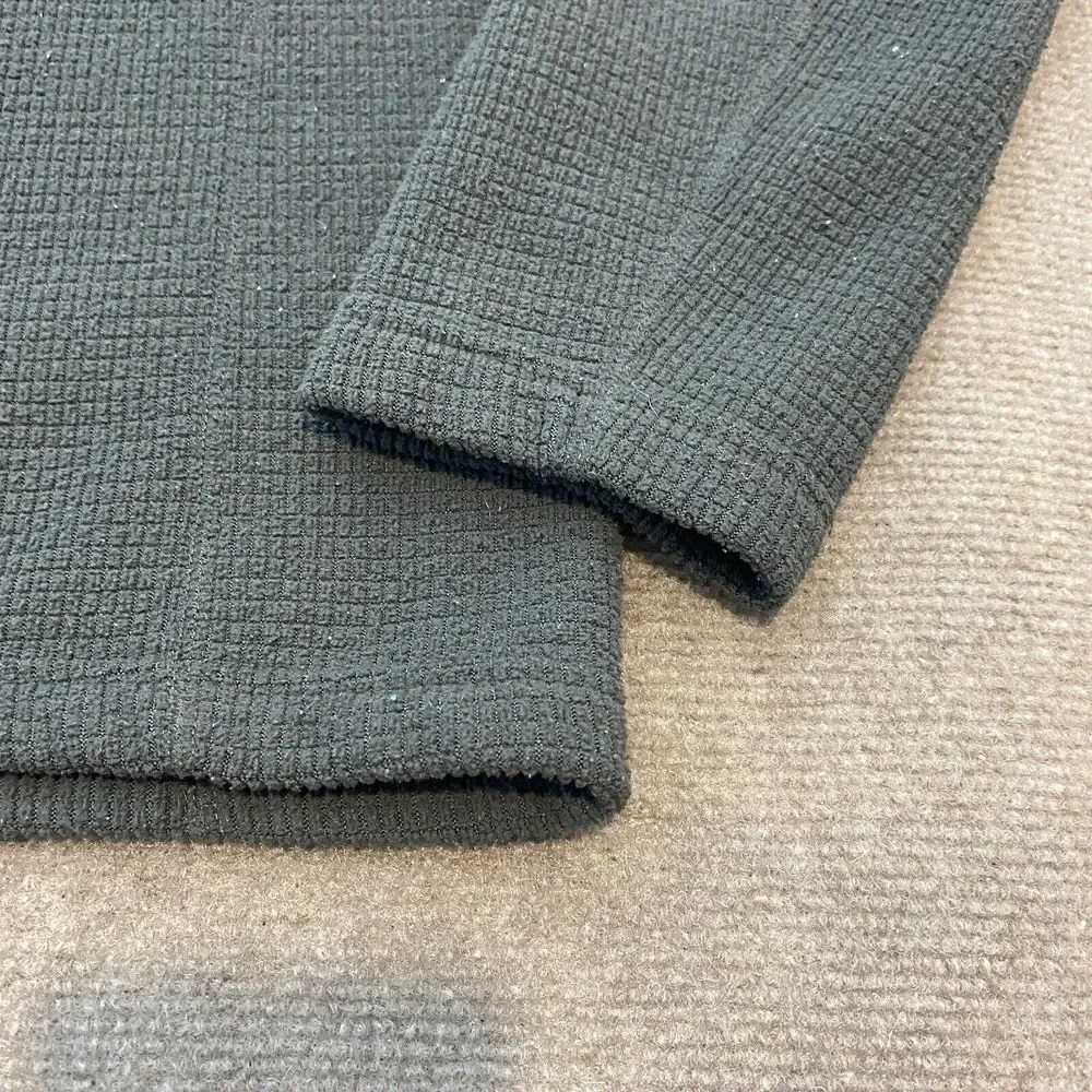 North Face Sweater Mens Small Waffle‎ Top Gray Pullover Outdoor Logo Hiking Hunt